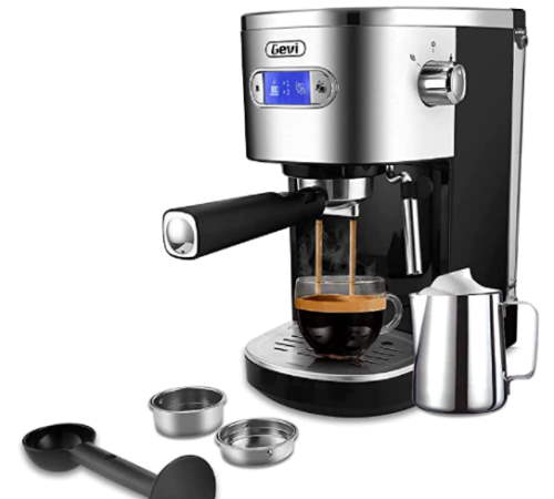 Gevi espresso machine with milk frother