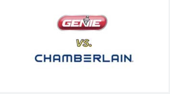 Genies logo being compared to Chamberlains logo
