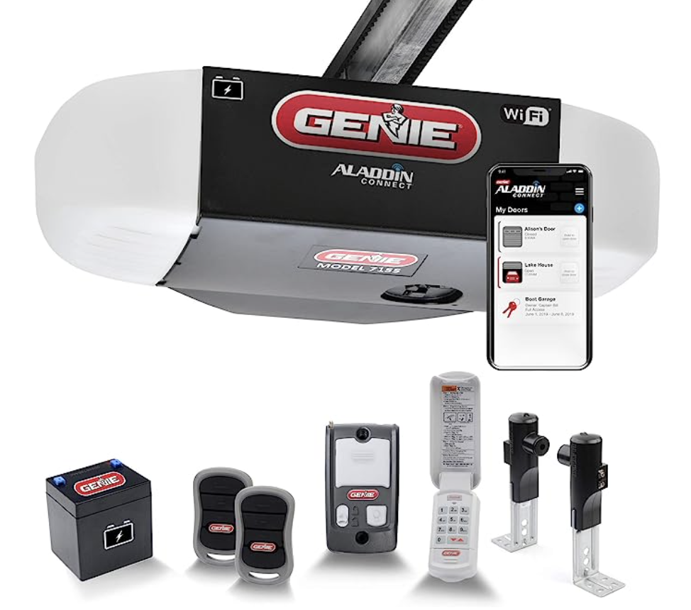 Genie 7155-tkv garage door opener with the accessories you get if you purchase it.