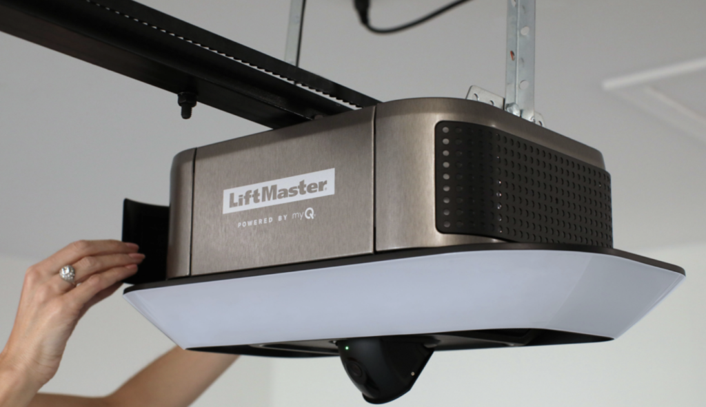 Liftmaster 87504-267 being installed in residential garage.